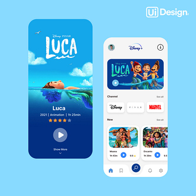 Disney App - UIDesignz animation app branding dashboard design graphic design illustration logo mobile app design ui ux