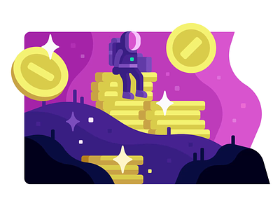 Rezi - Promotional Banner 1 astronaut coins exploration learning planet space stars