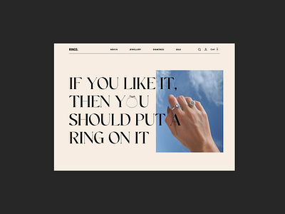 RINGS. - Jewellery website design branding design fashion graphic design jewellery ring rings typography ui uiux ux website website design