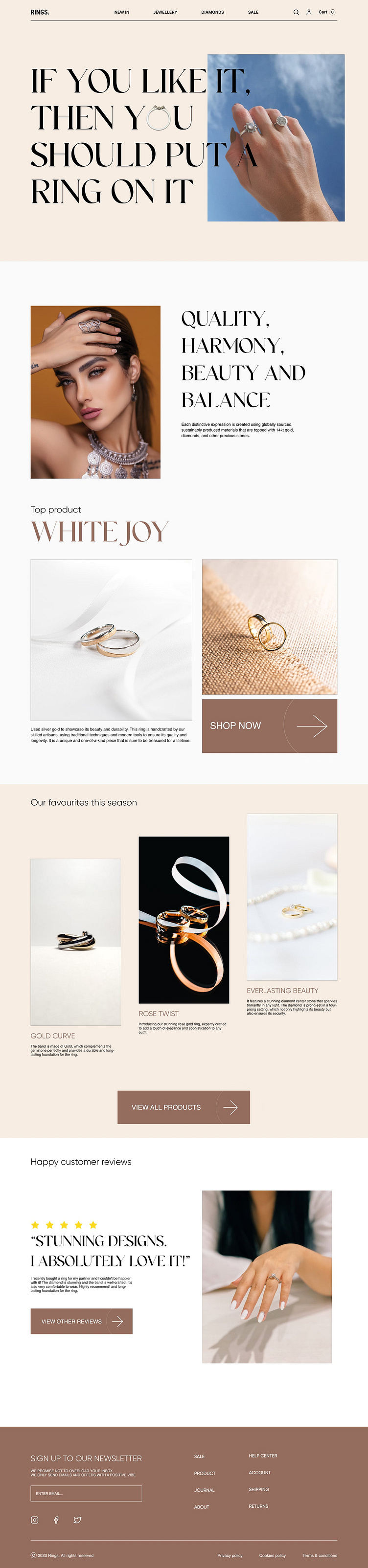 RINGS. Jewellery website design by Domagoj Babic on Dribbble