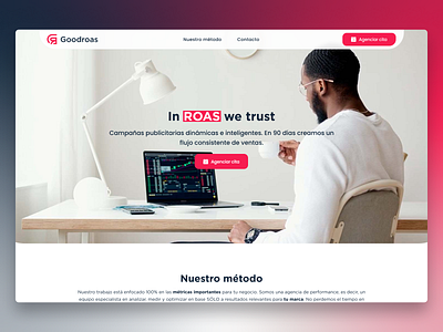 Web site design: Goodroas Landing Page design figma hero section landing page marketing agency minimalist modern