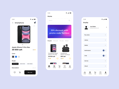 Techbox – ecommerce app app design ui