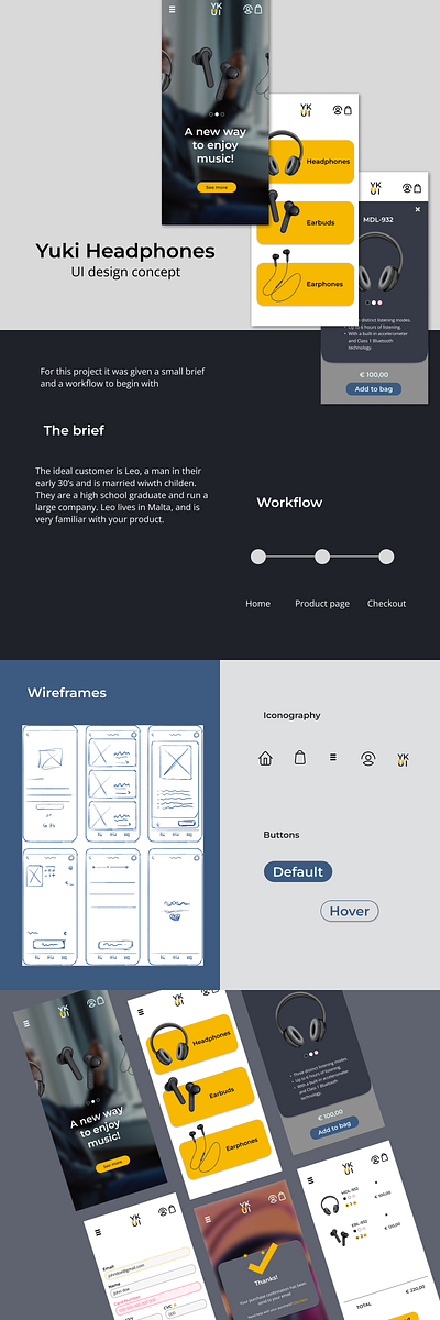 Yuki Headphones | UI design concept design design concept figma ui ux