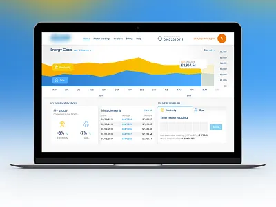 Energy Dashboard app design ui
