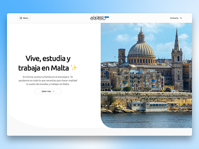 Web site design: Vivirse Landing Page clean design figma landing page minimalist modern travel travel agency