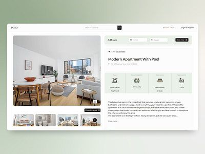 Web site design: Travel Listing Page airbnb figma hotel modern travel travel agency travel listing