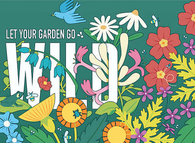 Rewilding digital editorial floral folioart garden illustration kiki ljung nature vector wildlife