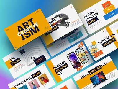 ART Creative Presentation Template art colorful artism branding business colorful powerpoint colorful ppt creative design layout minimal portfolio powerpoint presentation professional