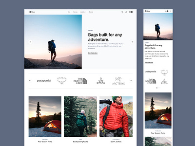 Hiker - Outdoor Retailer branding design ui ux