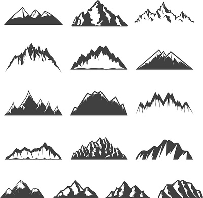 mountain branding design typography vector