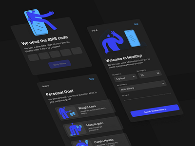 Healthy: App Sign-up Screens dailyui fitness health modern sign up ui