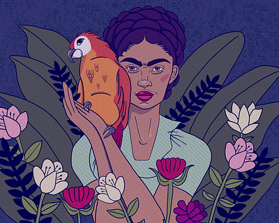 Frida Kahlo portrait and motion graphic animation digital art frida kahlo graphic design illustration motion graphics