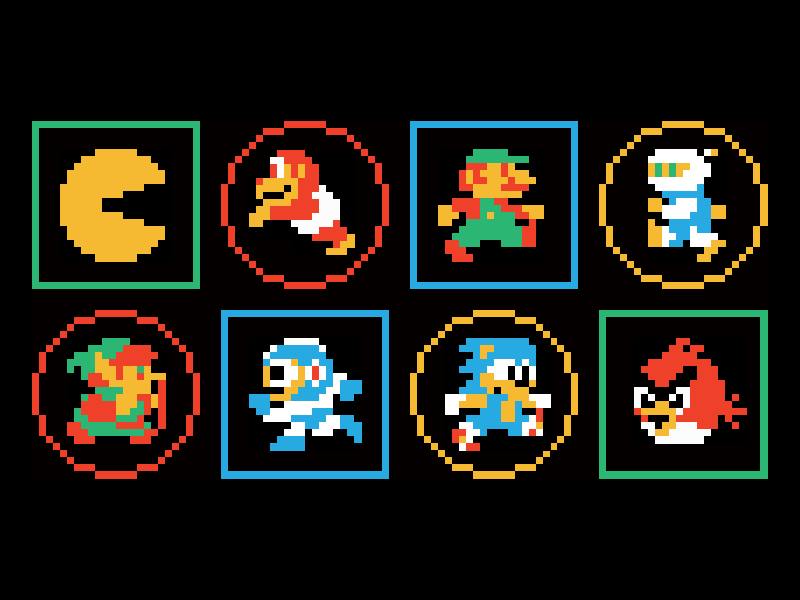 Video Game Mascots History angry birds mega man nes pac man pixelart sprites the legend of zelda