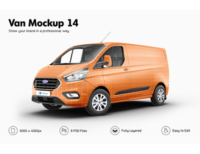 Ford Transit Custom Mockup 3d advertising campaign auto ford ford transit mockup stickers template vehicle mockup vehicle wrap wrapping