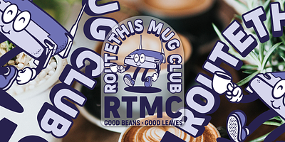 Mug Club Transparent Sticker coffee logo mascot rebound retro rubber band sticker stickermule transparent