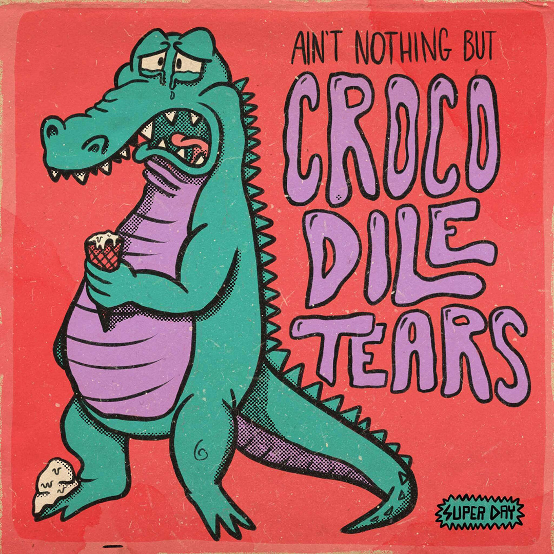 Crocodile Tears 2d animal art artist artwork creative digital art digital illustration digitalart drawing food hand lettering handlettering ice cream illustration ipad lettering paper procreate vintage