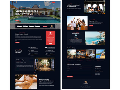 Resort Landing Page Design abcdefghijklmn app branding design figma figmadesign graphic design illustration landing page logo opqrstuvwxyz resort ui ui ux design ux design vector web design web ui website design website ui