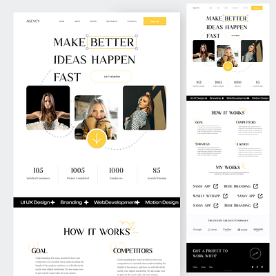 Agency Website agency business corporate design landing page marketing minimal startup ui uidesign website