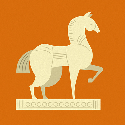 Flat Horse animal horse icon illustration logo midcentury