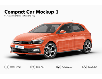 Volkswagen Polo Mockup advertising campaign car mockup compact car mobile advertising mockupix stickers vehicle mockup vehicle wrap vinyl wrap volkswagen polo wrapping