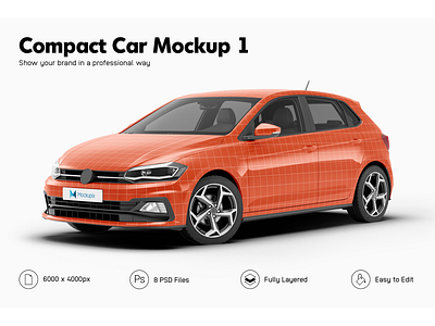 Volkswagen Polo Mockup advertising campaign car mockup compact car mobile advertising mockupix stickers vehicle mockup vehicle wrap vinyl wrap volkswagen polo wrapping