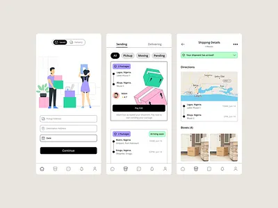 Bluee shipping app design product design productdesign shipping ui ux