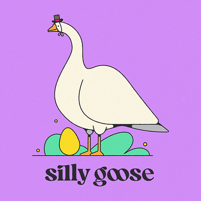 Silly Goose animal bird duck egg goose illustrator vector