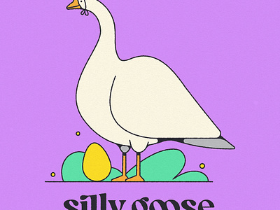 Silly Goose animal bird duck egg goose illustrator vector