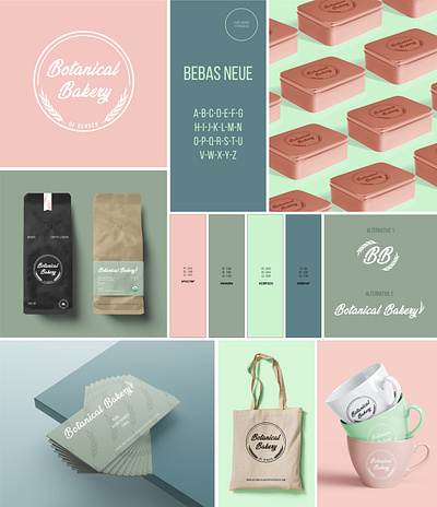 Botanical Bakery - Brand Board 3d branddesign branding design graphic design illustration illustrator logo photoshop rebrand ui vector