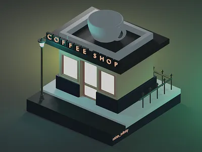 3D Renders : Coffee Shop ☕ 3d design graphic design