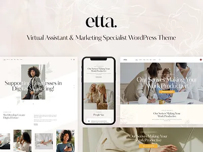 Etta - Virtual Assistant & Marketing Specialist WordPress Theme blog business design illustration logo web design webdesign wordpress wordpress theme wordpress themes