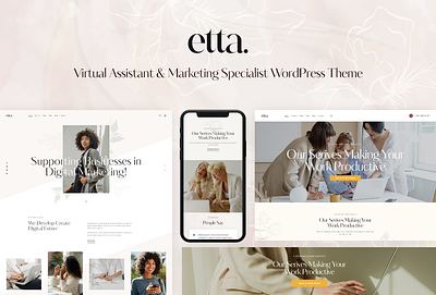 Etta - Virtual Assistant & Marketing Specialist WordPress Theme blog business design illustration logo web design webdesign wordpress wordpress theme wordpress themes