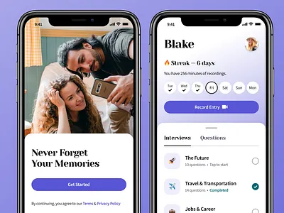 Narrativ App app apple design ios iphone login sign up