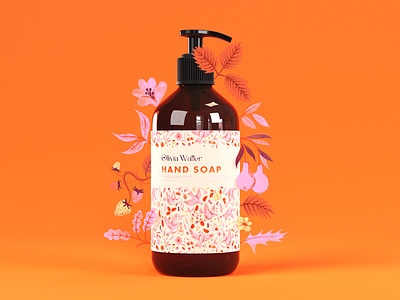 Hand Soap 3d advertising animation digital folioart foliolab illustration olivia waller painting pattern product