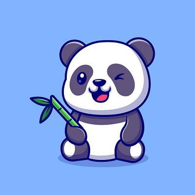 PANDA BAMBOO ILLUSTRATION 3d animation available branding design follow foryou games graphic design hireme illustration logo motion graphics openforwork panda ui vector