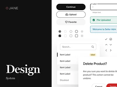 Jane Design System components design design system library styleguide system web