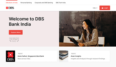 DBS Bank Homepage Redesign clean dbs dbsbank design figma homepage minimal ui