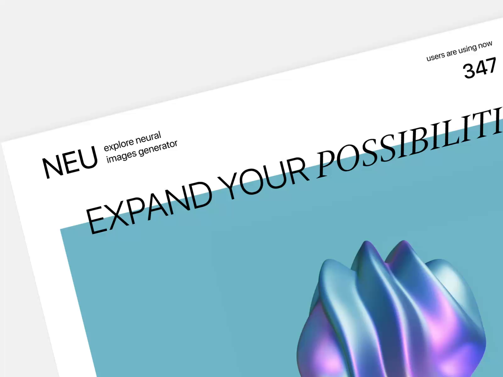 Example of NEU - Image Generator | UI/UX Concept