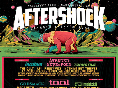 Aftershock bear california festival gig gig poster illustration music outerspace planets sci fi sci-fi scifi show space