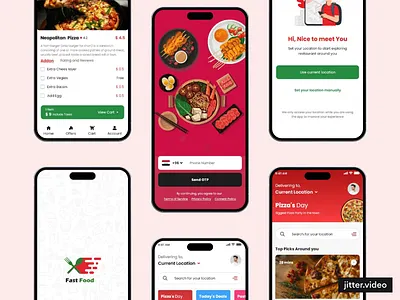 Fast Food - Mobile Application Design adobe design iphone mobile app ui uiux ux xd