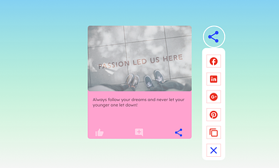 Share button, Social share 3d graphic design ui