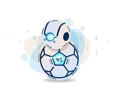 Ballbot flat vector