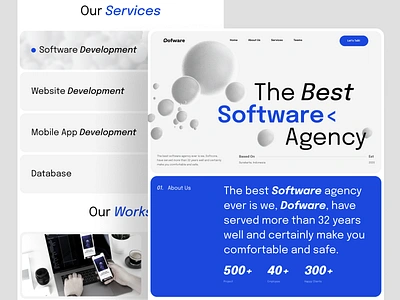 Dofware - Software Agency Landing Page agency agency website code coding dev dev agency dev studio development deveopment agency homepage landing page publish software software agency studio web web design website website design