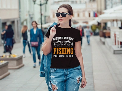 Husband and Wife Fishing Partners for Life T Shirt design amazon t shirts amazon t shirts design design fish t shirt fishing t shirt design fishing tshirt fishman illustration tshirt tshirt art tshirt design tshirtlovers typography t shirt