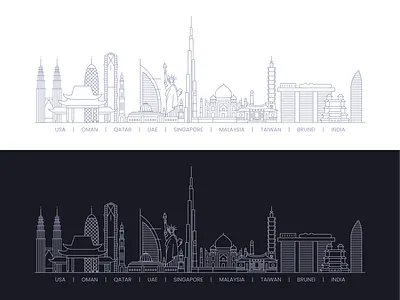 Skyline artwork art branding design dribble illustration skyline vector