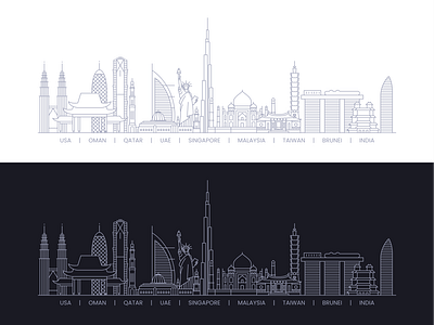 Skyline artwork art branding design dribble illustration skyline vector