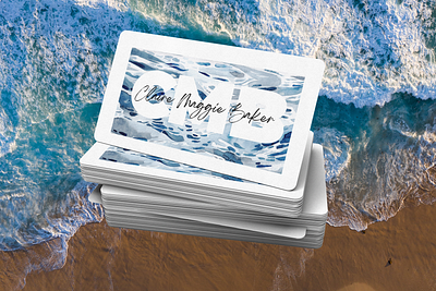 Painterly business card for wellness brand