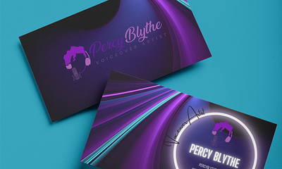 Bold business card design for voice over artist branding graphic design logo