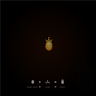 king - crown - finger print crown finger print gold graphic design king logo logo design