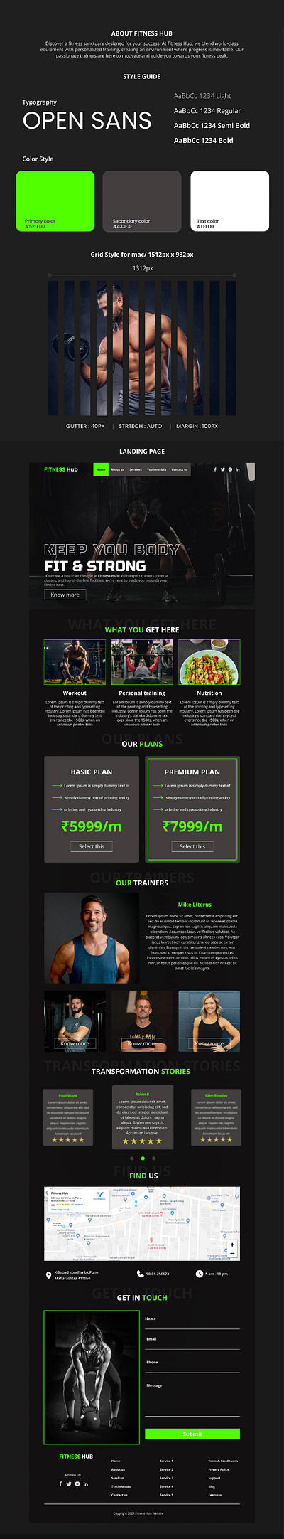 FITNESS Website design, Landing Page graphic design landing page design ui ui design ux ux design web ux ui website website design